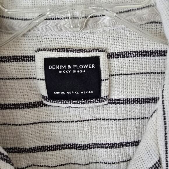 Men's Casual Textured Cotton Button Down Cabana Shirt Resort Wear Tropical Beach - Picture 2 of 7